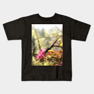 red Malus 'Radiant' crab apple blossoms #10 Kids T-Shirt